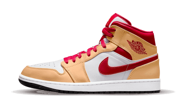 Air Jordan 1 Mid Beige White Red Restock