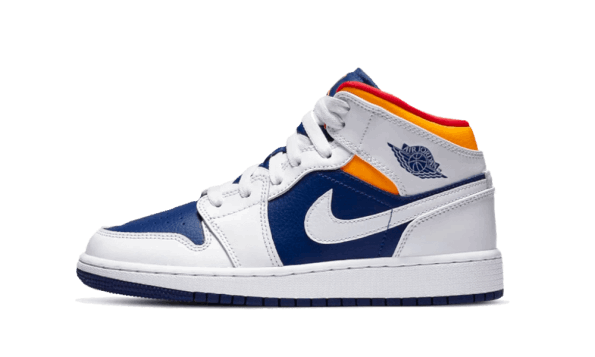 Restock Air Jordan 1 Mid White Laser Orange Deep Royal Blue (GS)