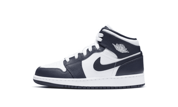 Air Jordan 1 Mid White Metallic Gold Obsidian (GS) Restock