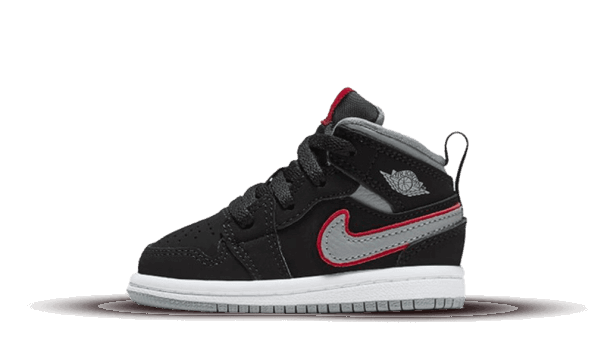 Air Jordan 1 Mid Black Particle Grey Gym Red (TD) Restock