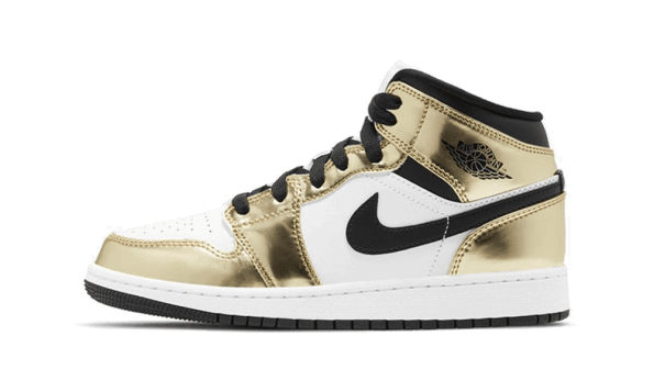 Restock Air Jordan 1 Mid Metallic Gold Black White (GS)